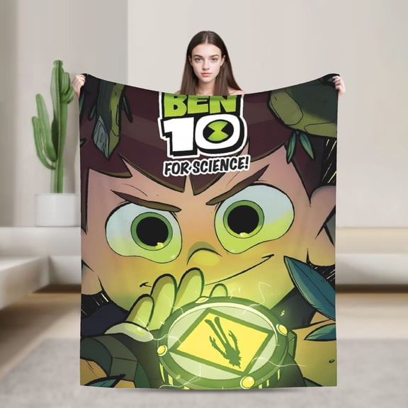 Ben 10 Alien Flannel Blanket, Soft Cozy Throw Blanket for Bed Sofa Home Decor