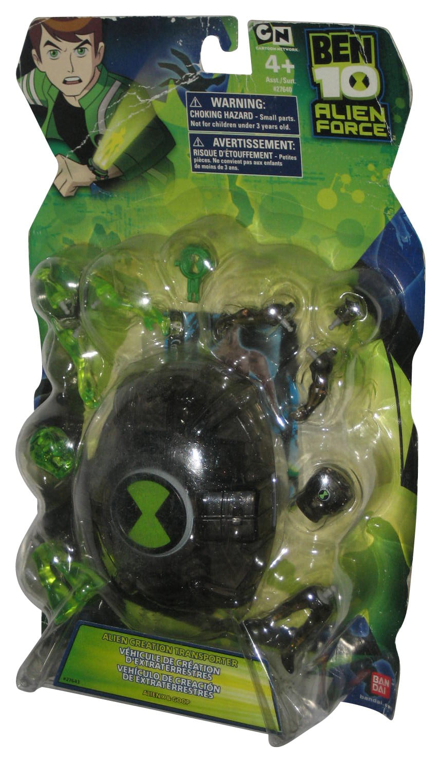 Ben 10 Alien Force Alien X & Goop (2009) Bandai Black Creation Transporter  Figure Toy - (1) 