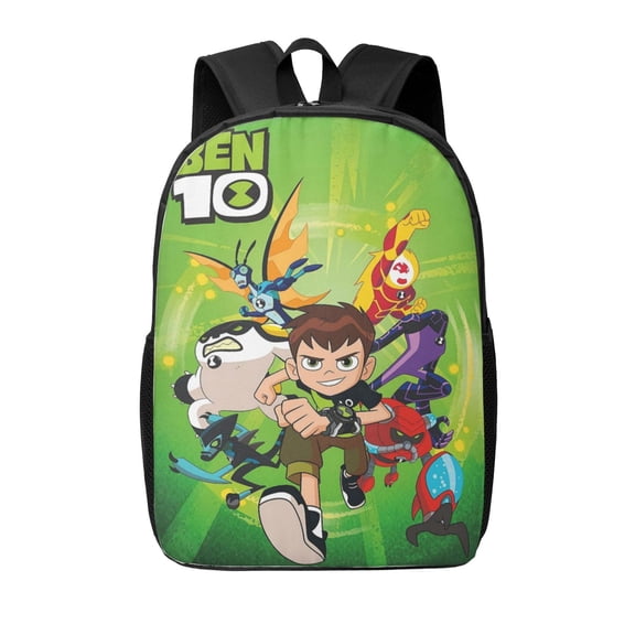 Ben 10 Backpacks Cute Cartoon Lightweight School Laptop Bag 17 Inch Printed Durable Bookbag Rucksack for Travel Hiking Work