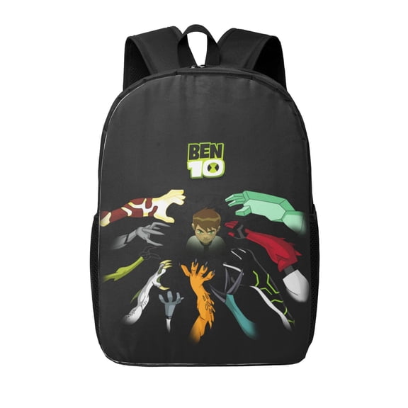 Ben 10 Backpacks Cute Cartoon Lightweight School Laptop Bag 17 Inch Printed Durable Bookbag Rucksack for Travel Hiking Work