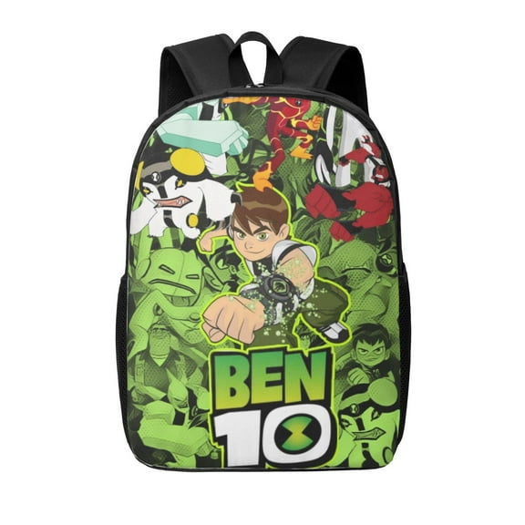 Ben 10 Backpacks Cute Cartoon Lightweight School Laptop Bag 17 Inch Printed Durable Bookbag Rucksack for Travel Hiking Work