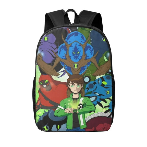 Ben 10 Backpacks Cute Cartoon Lightweight School Laptop Bag 17 Inch Printed Durable Bookbag Rucksack for Travel Hiking Work