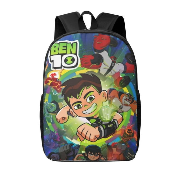 Ben 10 Backpacks Cute Cartoon Lightweight School Laptop Bag 17 Inch Printed Durable Bookbag Rucksack for Travel Hiking Work