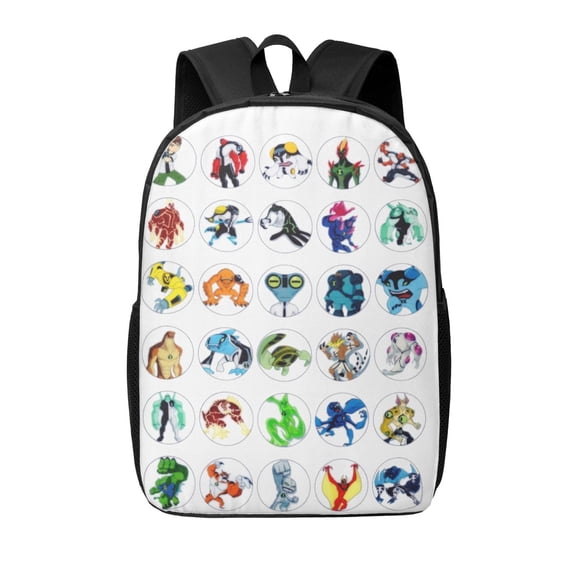 Ben 10 Backpacks Cute Cartoon Lightweight School Laptop Bag 17 Inch Printed Durable Bookbag Rucksack for Travel Hiking Work