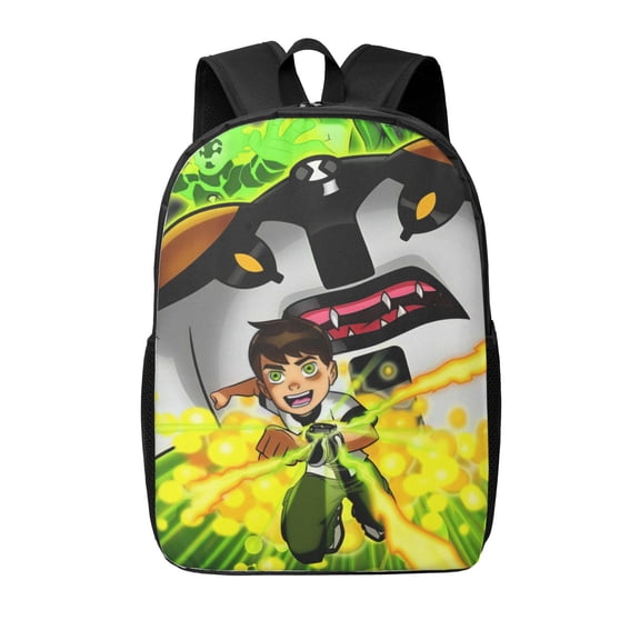 Ben 10 Backpacks Cute Cartoon Lightweight School Laptop Bag 17 Inch Printed Durable Bookbag Rucksack for Travel Hiking Work
