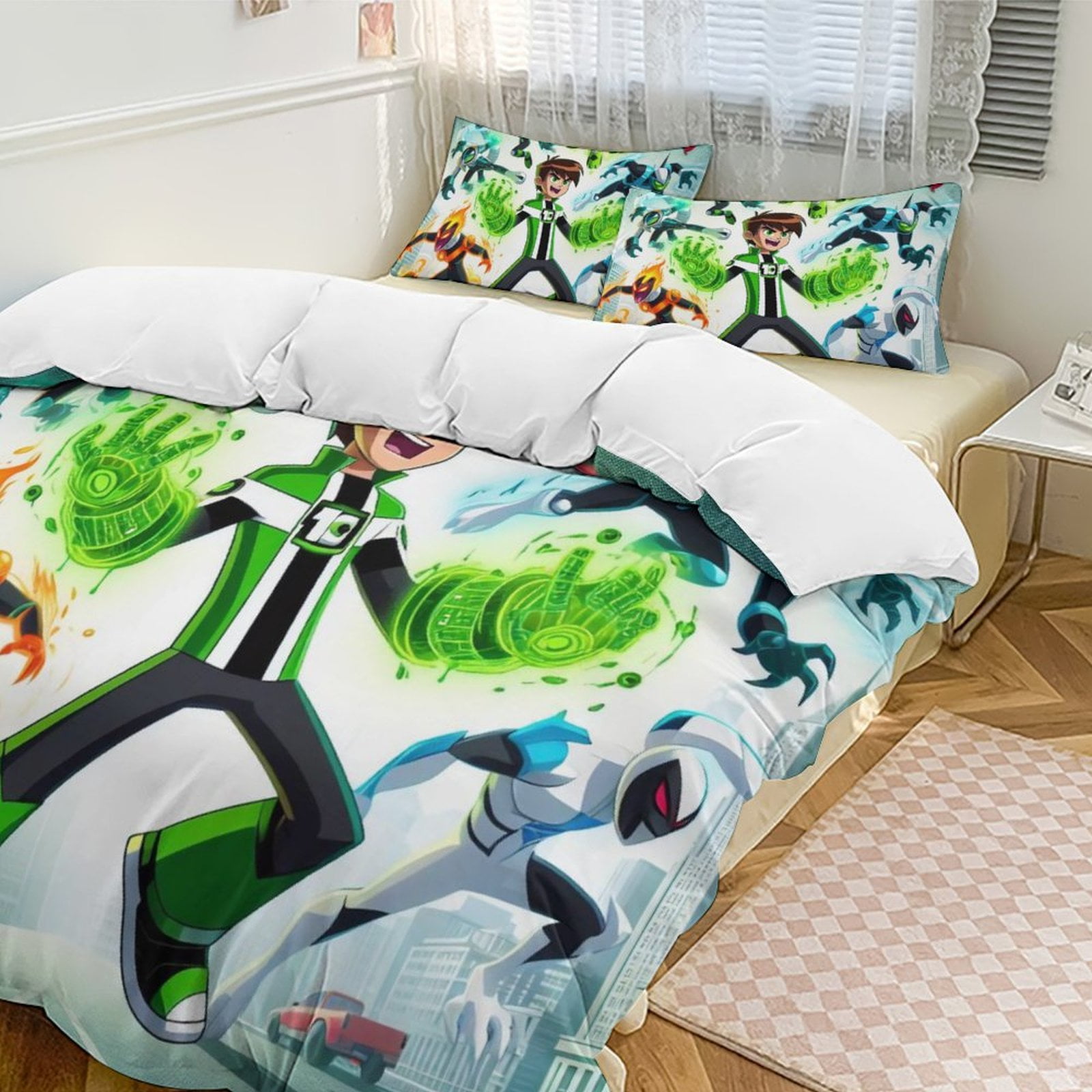 Ben 10 Bedding Set Novelty Pattern Soft Microfiber Comforter Set 3 ...