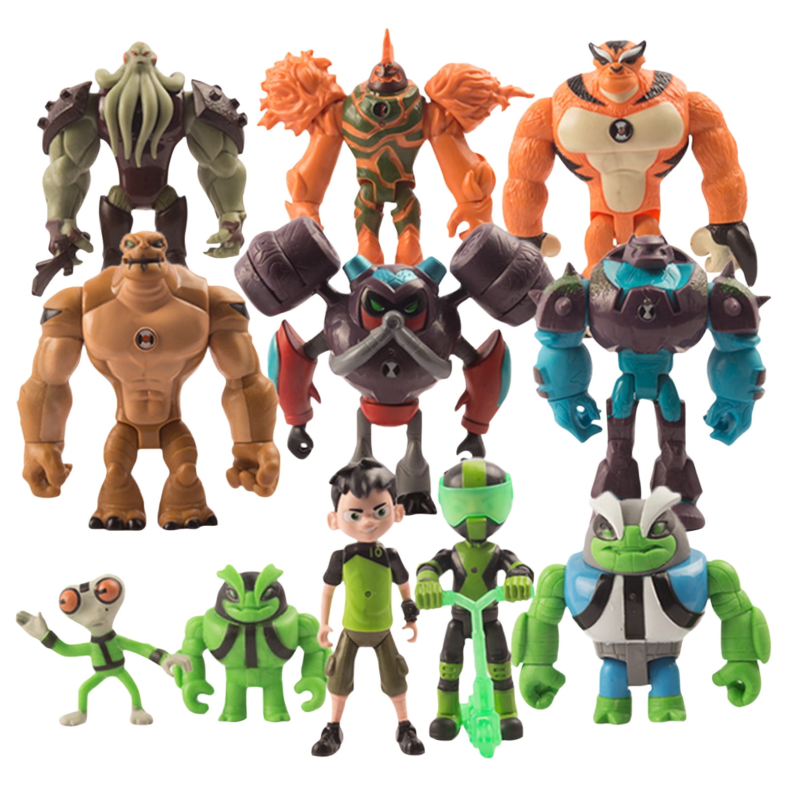 Ben 10 - Ben 10 Toys - Figures Based on Ben Action Figures - 11PCS Toys Anime Character Figurines with Cake Toppers, Alien Hero Themed Party Decor Birthday Party Cake Decoration Supplies