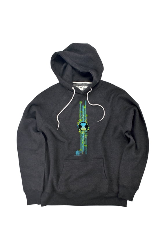 Ben Symbol Column Unisex Adult Slim Fit Pull-Over Heather Hoodie, Charcoal, Small