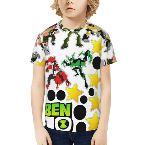 Ben 10 Boys Girls Teens T Shirt Graphic Print Casual Short Sleeve Funny Top Tees Shirt for Youth Kids