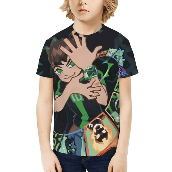 Ben 10 Boys Girls Teens T Shirt Graphic Print Casual Short Sleeve Funny Top Tees Shirt for Youth Kids