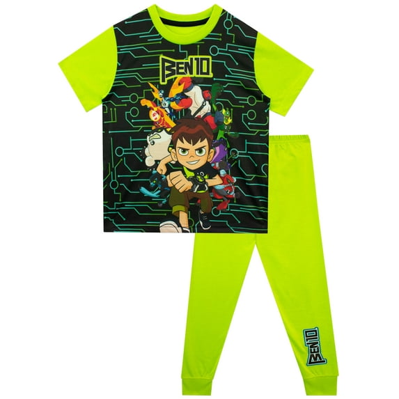 Ben 10 Boys Pajamas Green Sizes 5-12