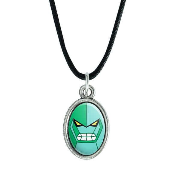 Ben 10 Dimondhead Antiqued Oval Charm Pendant with Black Satin Cord