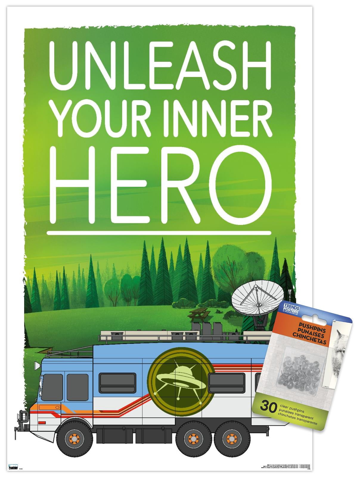 Ben 10 - Go Hero Wall Poster with Pushpins, 14.725" x 22.375"