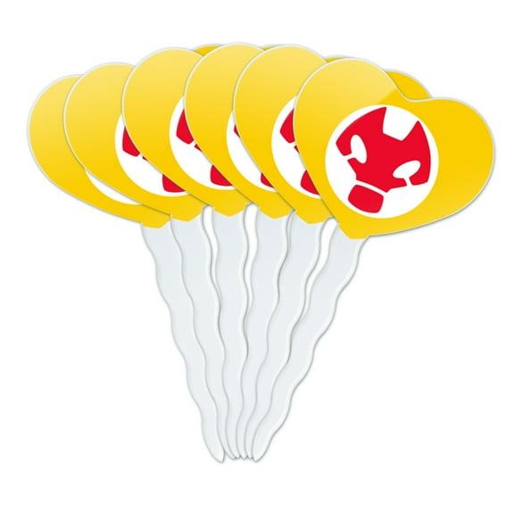 Ben 10 Heatblast Head Heart Love Cupcake Picks Toppers Decoration Set of 6