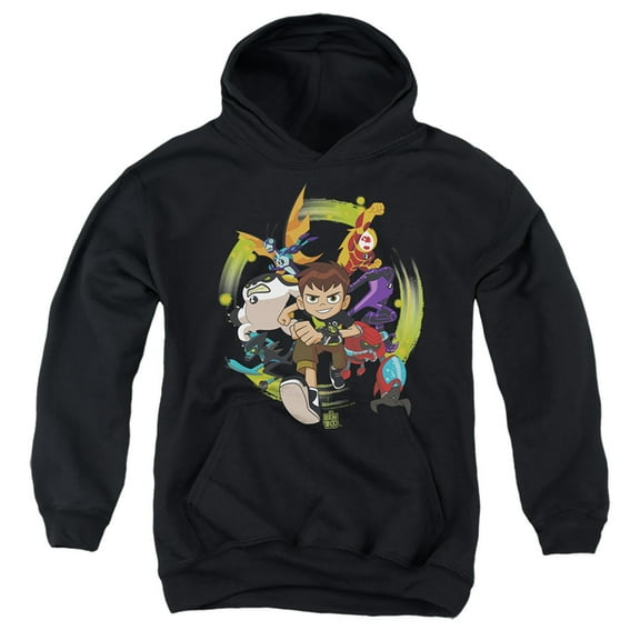 Ben 10 Hero Charge Kids Pull-Over Hoodie (Large) for Youth Boys and Girls, Black