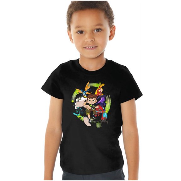 Ben 10 Hero Charge Kids T Shirt (4) for Youth Toddler Boys and Girls, Black