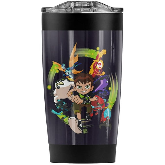 Ben 10/Hero Charge Stainless Steel Tumbler 20 oz Coffee Travel Mug/Cup, Vacuum Insulated & Double Wall with Leakproof Sliding Lid | Great for Hot Drinks and Cold Beverages