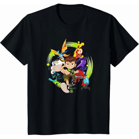 Ben 10 Hero Charge Youth T-Shirt For Boys Girls Kids Toddler, Black Color, Size S