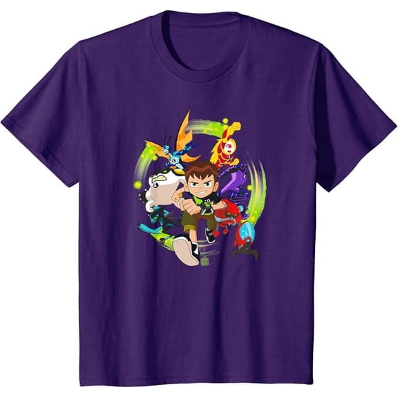 Ben 10 Hero Charge Youth T-Shirt For Boys Girls Kids Toddler, Purple Color, Size S