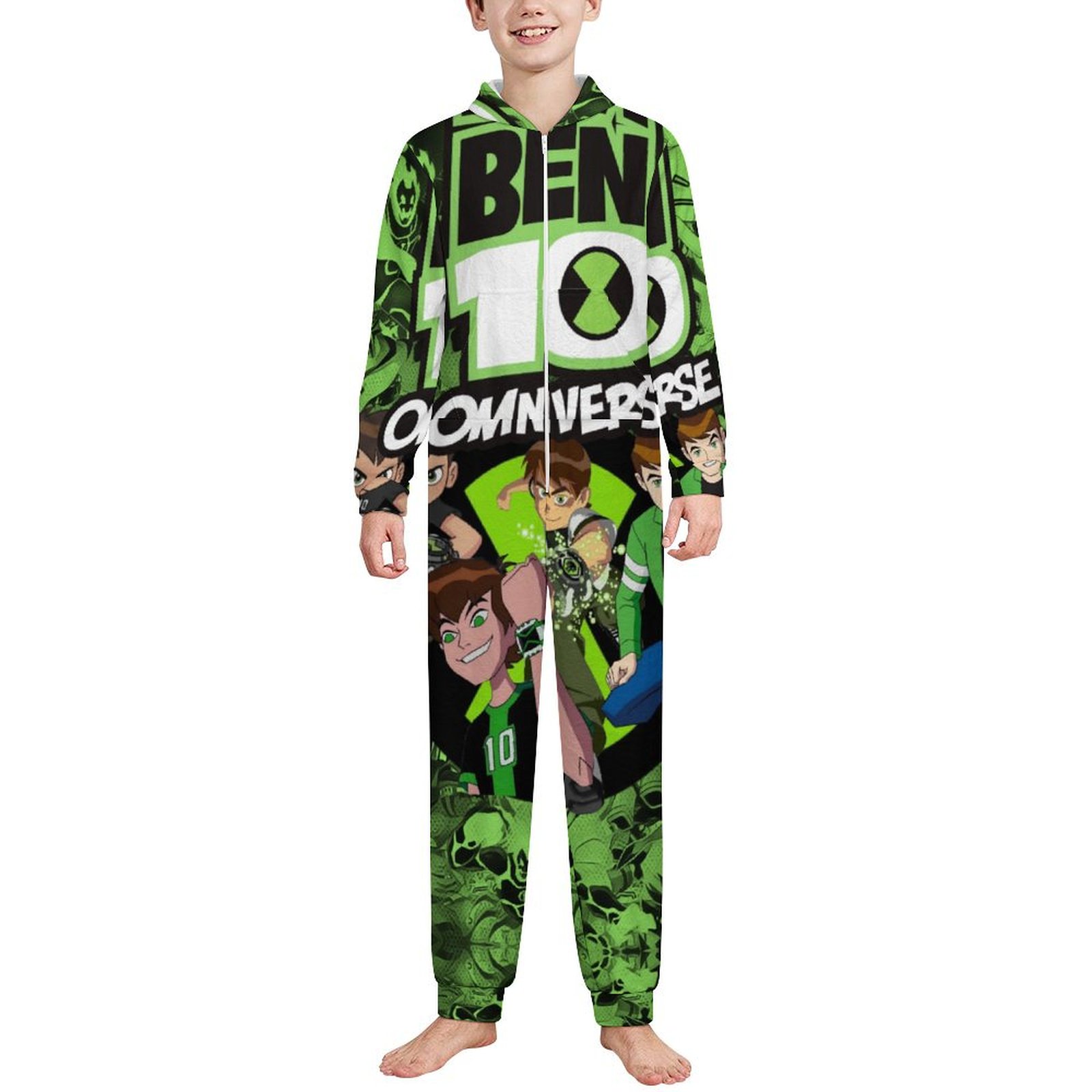 Ben 10 Jumpsuit Home Pajamas for Girls Boys Flannel One
