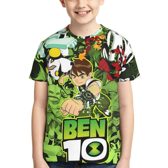 Ben 10 Kids T-Shirt 3d Printed Graphic T-Shirts Funny Cartoon Casual Short Sleeve Top Tees For Youth Boys Girls X-Small