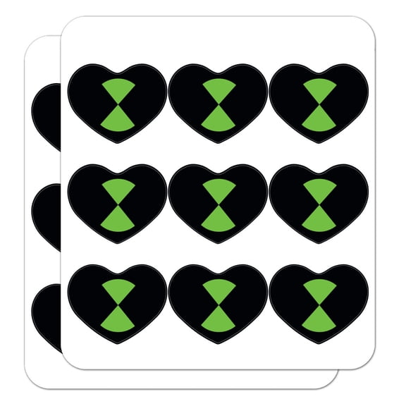 Ben 10 Logo Heart Shaped Planner Calendar Scrapbook Craft Stickers