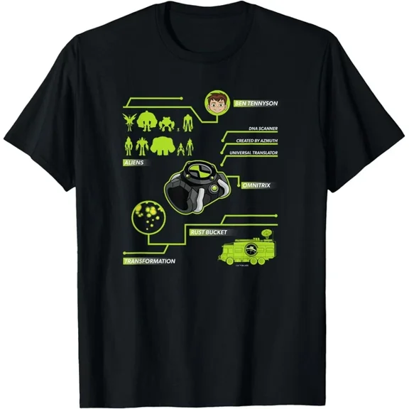 Ben 10 Omnitrix Schematics Sci Fi Graphic T-Shirt