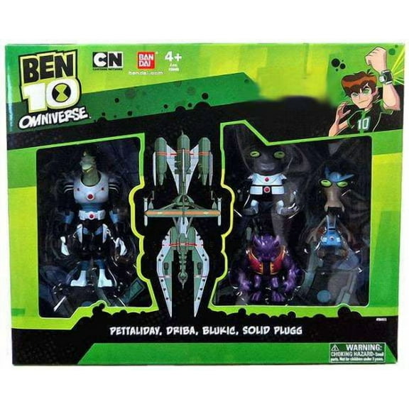 Ben 10 Omniverse Pettaliday, Driba, Blukic & Solid Plugg Action Figure 4-Pack