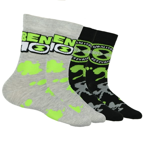 Ben 10 Socks Goop and Omnitrix Designs Adult Mid-Calf Crew Socks 2 Pairs