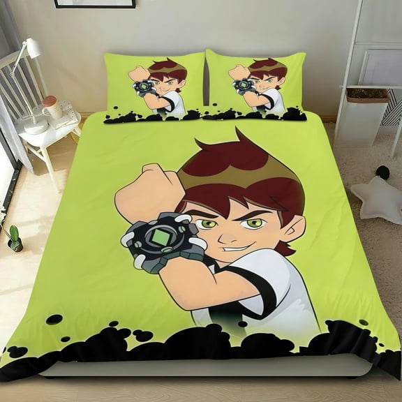 Ben 10 Themed Bed Sheet Set Three Piece Set 53x79 Inches Comfortable And Skin Friendly Unique Design Creating A Star Studded Night