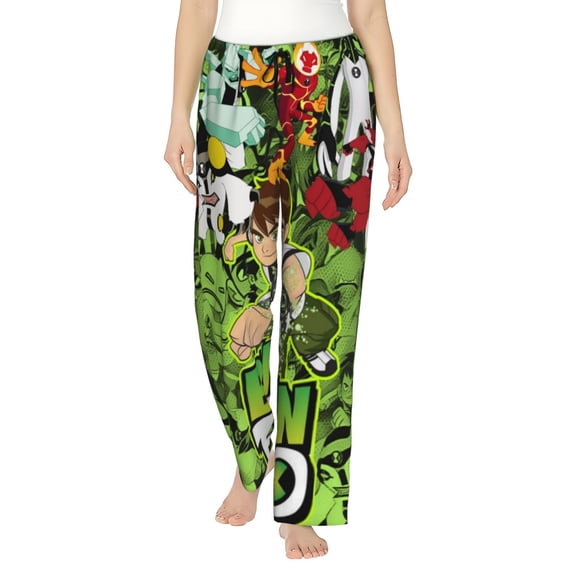 Ben 10 Women's Pajama Pants Ultra Soft Comfy Sleep Lounge Pants Cartoon Print Lightweight Casual Bottoms Loungewear