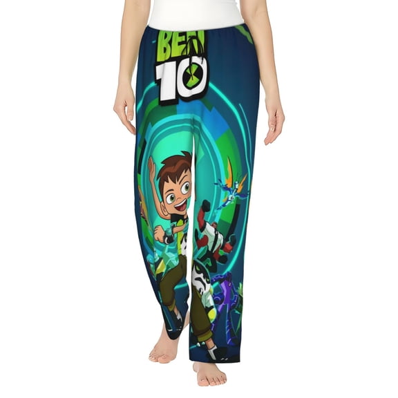 Ben 10 Women's Pajama Pants Ultra Soft Comfy Sleep Lounge Pants Cartoon Print Lightweight Casual Bottoms Loungewear