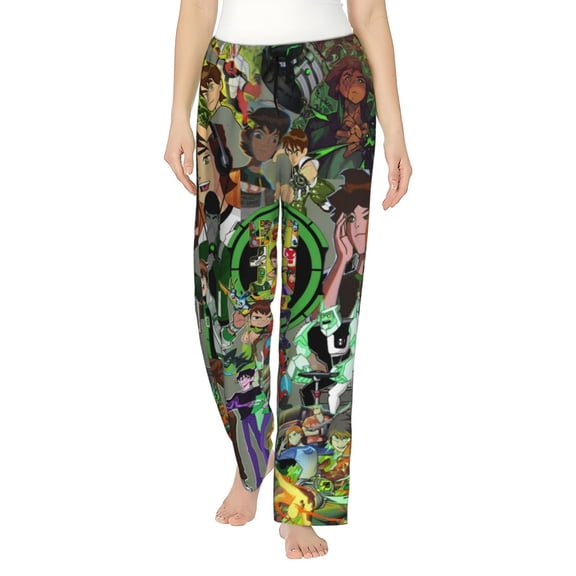 Ben 10 Women's Pajama Pants Ultra Soft Comfy Sleep Lounge Pants Cartoon Print Lightweight Casual Bottoms Loungewear