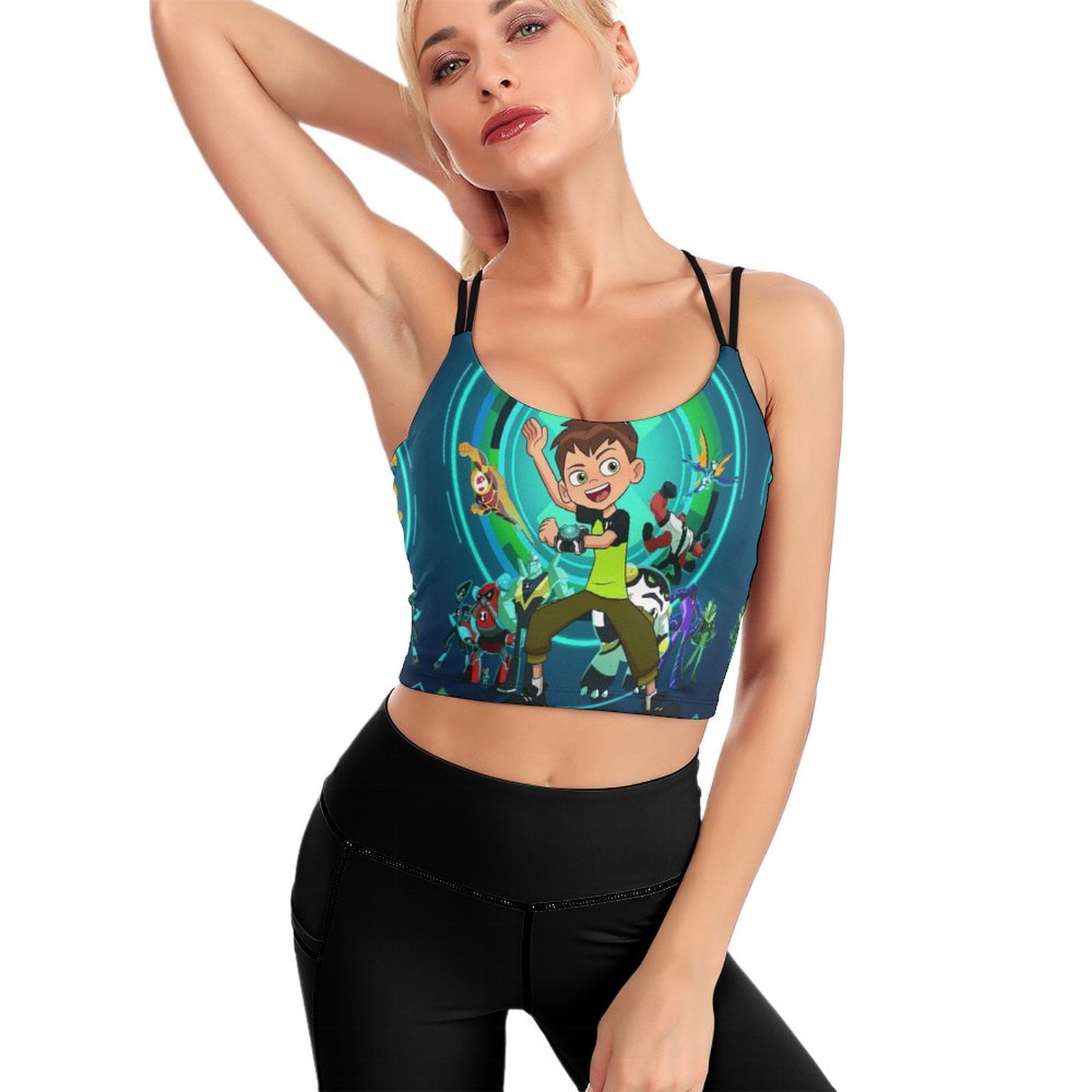 Ben Riley Workout Top Ben 10 Yoga Top Workout Spaghetti Straps Tank Tops with Built in Shelf ...