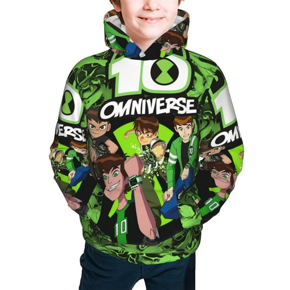 Ben 10 Youth Hoodie Graphic Colorful Cool Kids Hooded Sweatshirts Kangaroo Pocket for Boys Girls Small