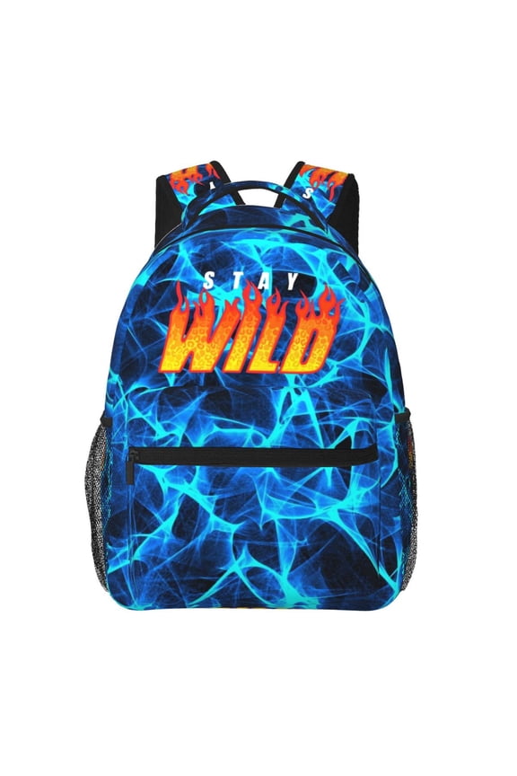 Ben Azelart Stay Wild Backpack Waterproof Multifunction Bookbag, Lightweight Casual Travel Daypack Basic College Backpack