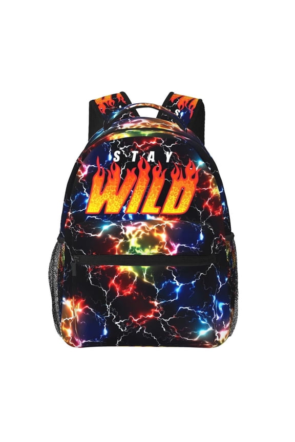 Ben Azelart Stay Wild Backpack Waterproof Multifunction Bookbag, Lightweight Casual Travel Daypack Basic College Backpack