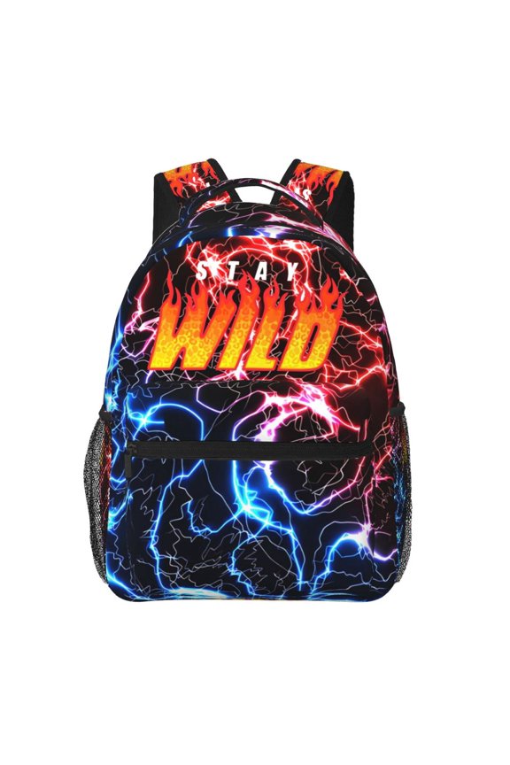 Ben Azelart Stay Wild Backpack Waterproof Multifunction Bookbag, Lightweight Casual Travel Daypack Basic College Backpack