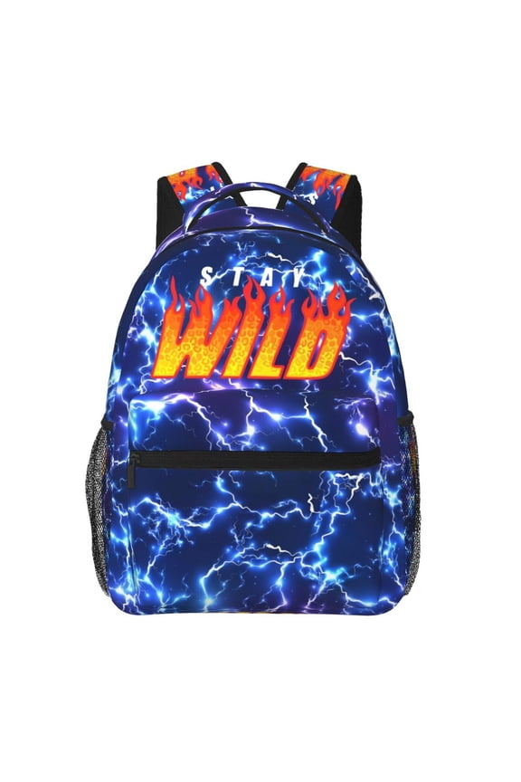 Ben Azelart Stay Wild Backpack Waterproof Multifunction Bookbag, Lightweight Casual Travel Daypack Basic College Backpack