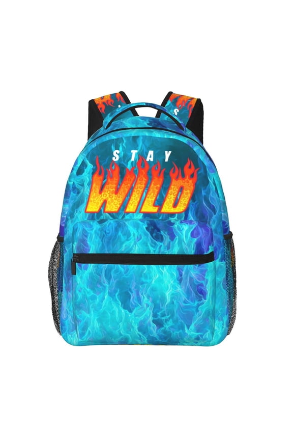 Ben Azelart Stay Wild Backpack Waterproof Multifunction Bookbag, Lightweight Casual Travel Daypack Basic College Backpack