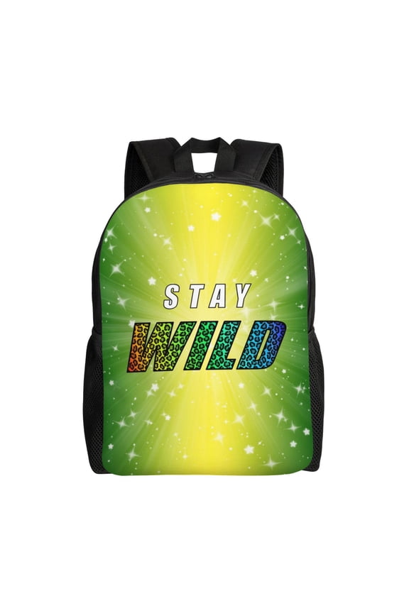 Ben Azelart Stay Wild Backpacks For Men Women Book Bag Travel Hiking Camping Work