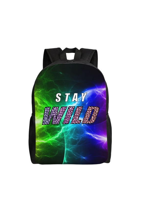 Ben Azelart Stay Wild Backpacks For Men Women Book Bag Travel Hiking Camping Work