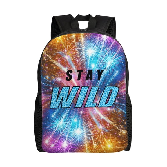 Ben Azelart Stay Wild Backpacks For Men Women Book Bag Travel Hiking Camping Work