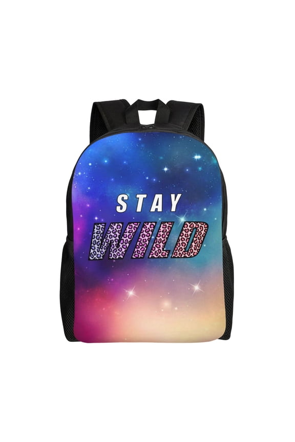 Ben Azelart Stay Wild Backpacks For Men Women Book Bag Travel Hiking Camping Work