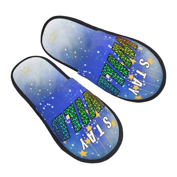 Ben Azelart Stay Wild Furry Slippers For Men Women Fuzzy House Slippers Winter Anti-Slip Indoor And Outdoor Slip On Shoes Medium