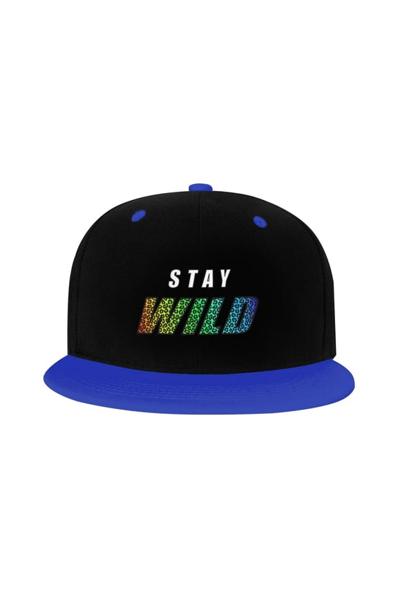 Ben Azelart Stay Wild Kid'S Cartoon Baseball Cap,Adjustable Hip Hop Hat Flat Brim, Breathable Sun Hat For Boys Girls Blue