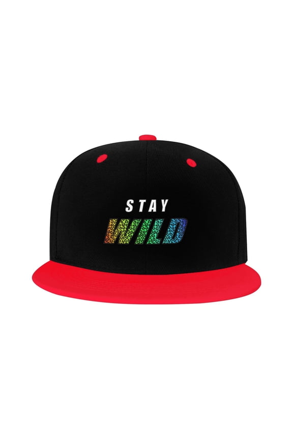 Ben Azelart Stay Wild Kid'S Cartoon Baseball Cap,Adjustable Hip Hop Hat Flat Brim, Breathable Sun Hat For Boys Girls Red