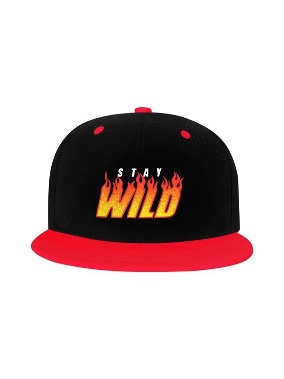 Ben Azelart Stay Wild Kid'S Cartoon Baseball Cap,Adjustable Hip Hop Hat Flat Brim, Breathable Sun Hat For Boys Girls Red