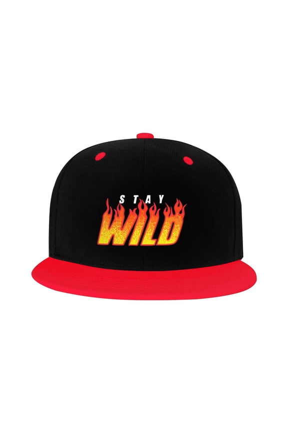 Ben Azelart Stay Wild Kid'S Cartoon Baseball Cap,Adjustable Hip Hop Hat Flat Brim, Breathable Sun Hat For Boys Girls Red