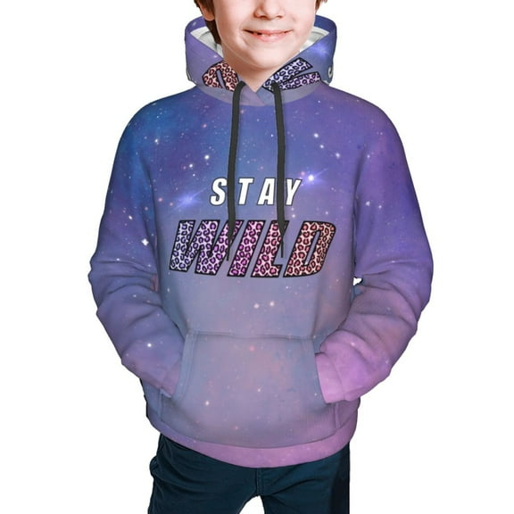 Ben Azelart Stay Wild Kids' Hoodie 3d Print Sweatshirt Soft Pullover Hooded With Big Pockets For Boys Or Girls Large